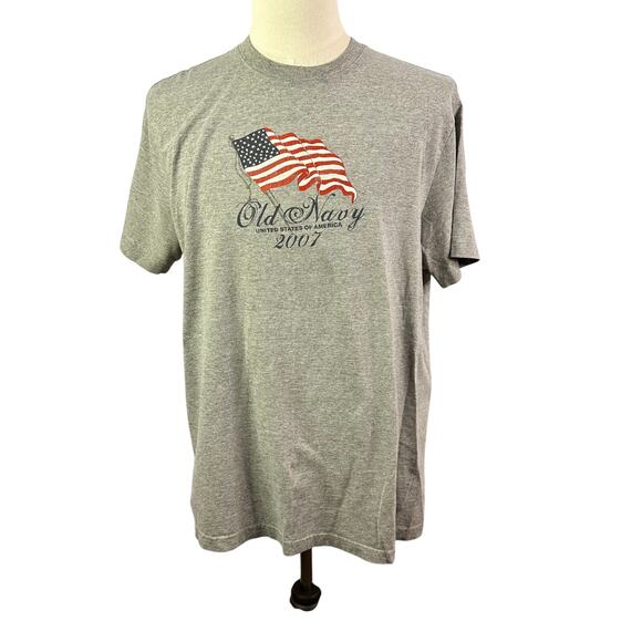 2000's Vintage T Shirt Y2k 2007 Old Navy USA Flag size XL - Picture 1 of 5